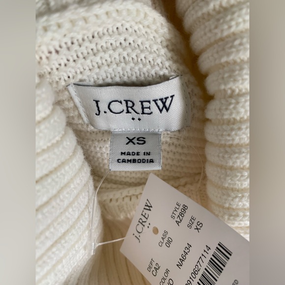 NWT -  J. Crew Sleeveless Turtleneck Sweater Ivory Extra Small - Picture 6 of 7